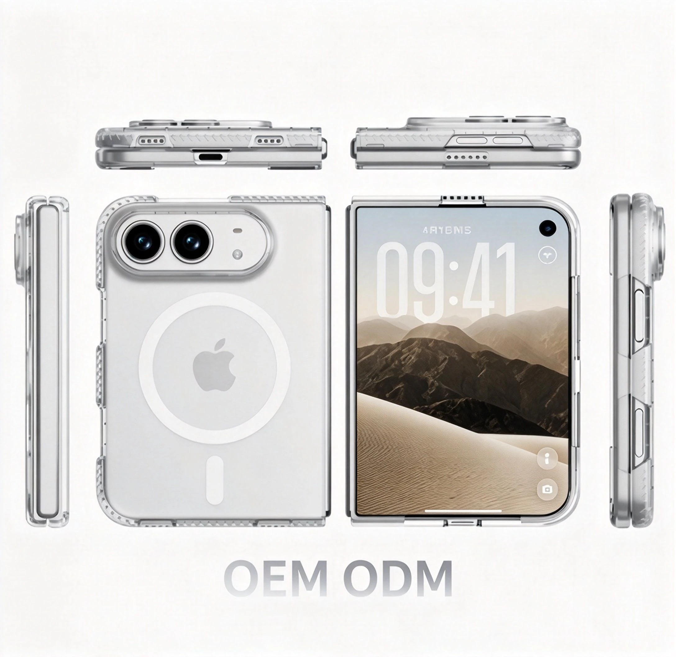 OEM ODM Clear Protective Soft Case for iPhone Duo Foldable Phone