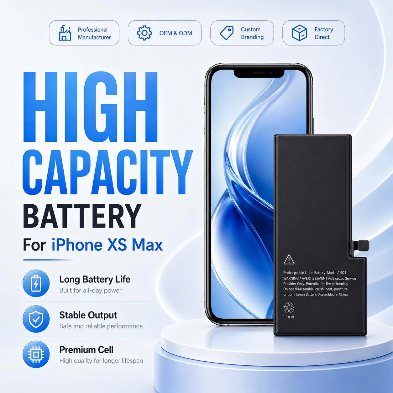 OEM ODM Long Runtime iPhone Battery for iPhone Xs Max for iPhone 7 Plus 12 Mini 14 PRO Max 15 PRO