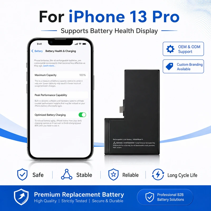 OEM ODM iPhone Battery Shows Maximum Capacity for iPhone 13 PRO for iPhone 7 Plus Xr 12 PRO Max 14 PRO Max