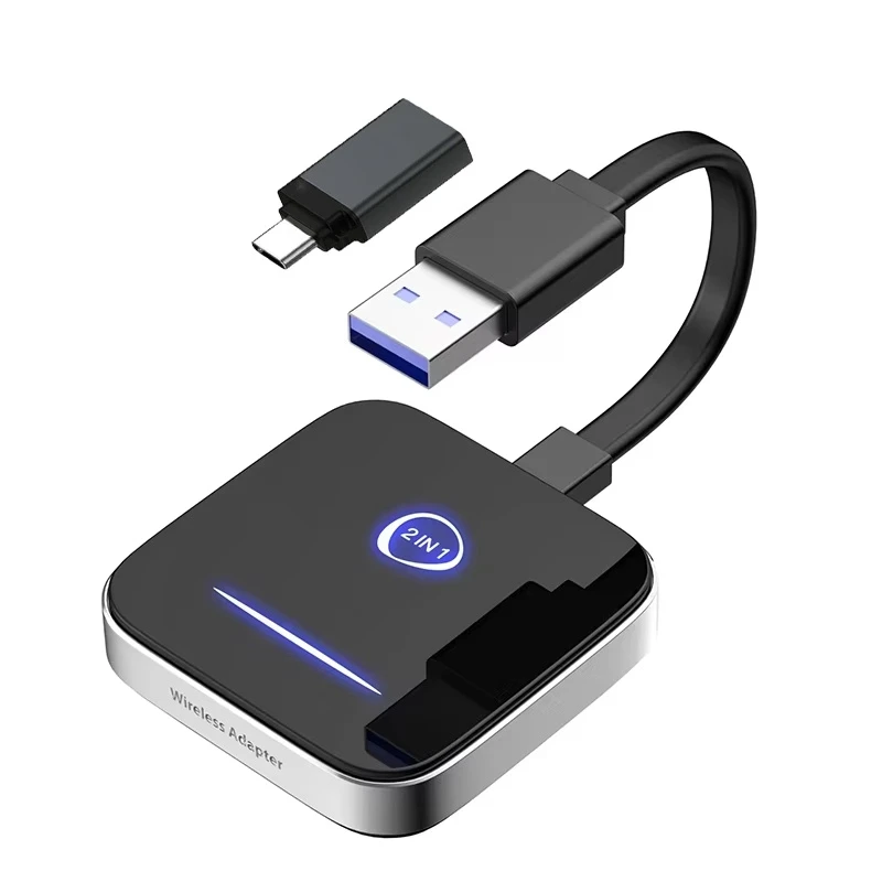 OEM Wired to Wireless Carplay Android 2-in-1 USB Adapter Auto Dongle for Apple Ios IP Car Play
