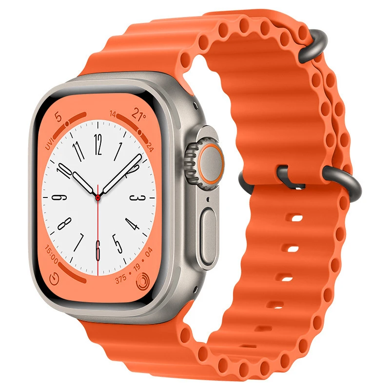 Ocean Design Original Silicone Apple Watch Straps Replacement Rubber Apple Watch Band for Apple Watch Serie 8 Ultra