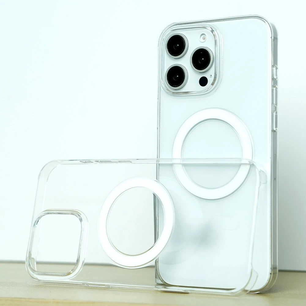 PC Transparent for iPhone 16 PRO Max Back Cover with Buttons, Magnetic Suction and Animation for iPhone 16 Phone Case