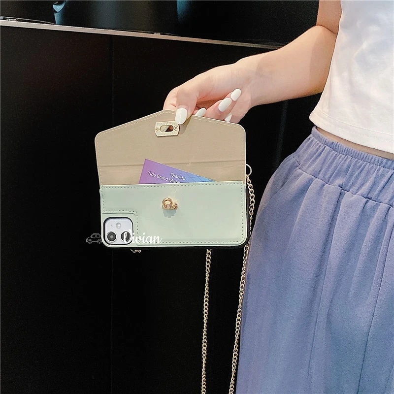 PU Leather Flip Case Crossbody Strap Included Mobile Phone Case