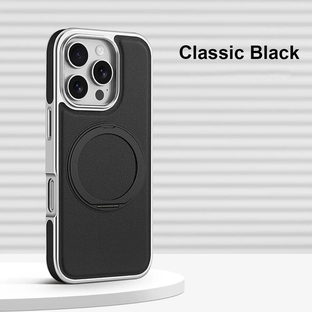 Phone Accessories Ihone Kickstand Leather Mobile Phone Case for IP 15 16 17 Promax