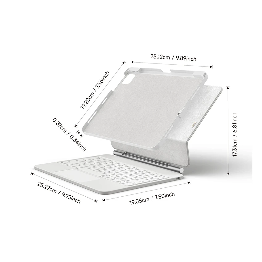 Pogo Pin Direct Connect Magic Keyboard with Silent Scissor Keys+RGB Backlight, Ideal for Office&Home