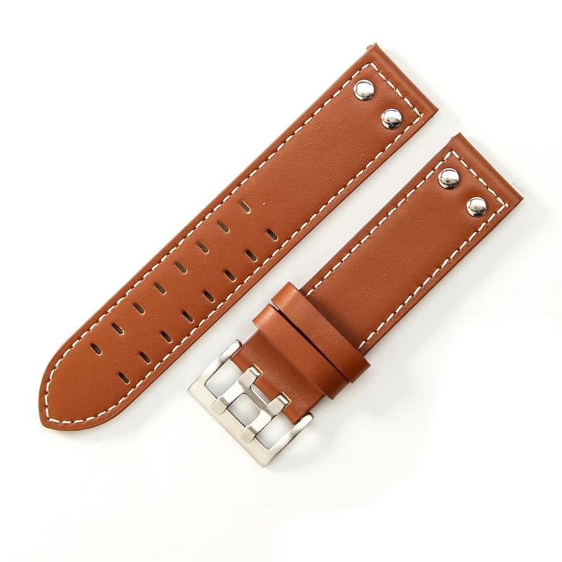Premium Genuine Cowhide Top Grain Leather Watch Band Strap with Hamilton Buckle