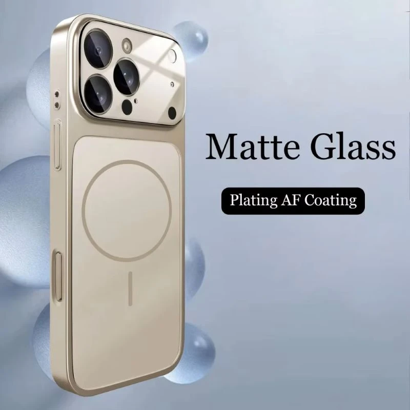 Premium Hard PC Back Shell Matte Magnetic Glass Phone Case for iPhone 16 PRO Max Compatible with Magsafe