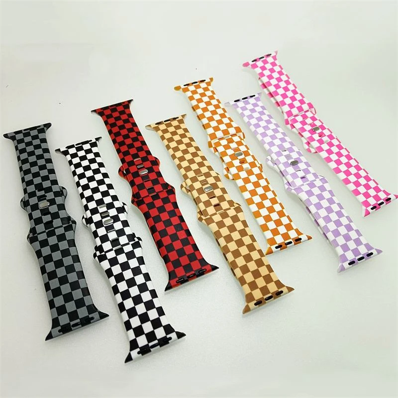 Printed Apple iWatch Strap Band 20mm 22mm Silicone Smart Watch Watchband