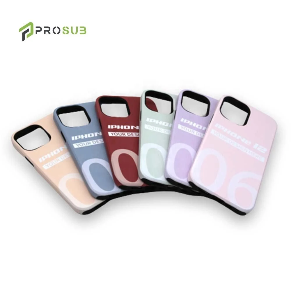 Prosub 3D Sublimation 2 in 1 Phone Case Blank Logo Custom Coated Cell Phone Case Sublimation Cover for iPhone12 13 14 PRO Max
