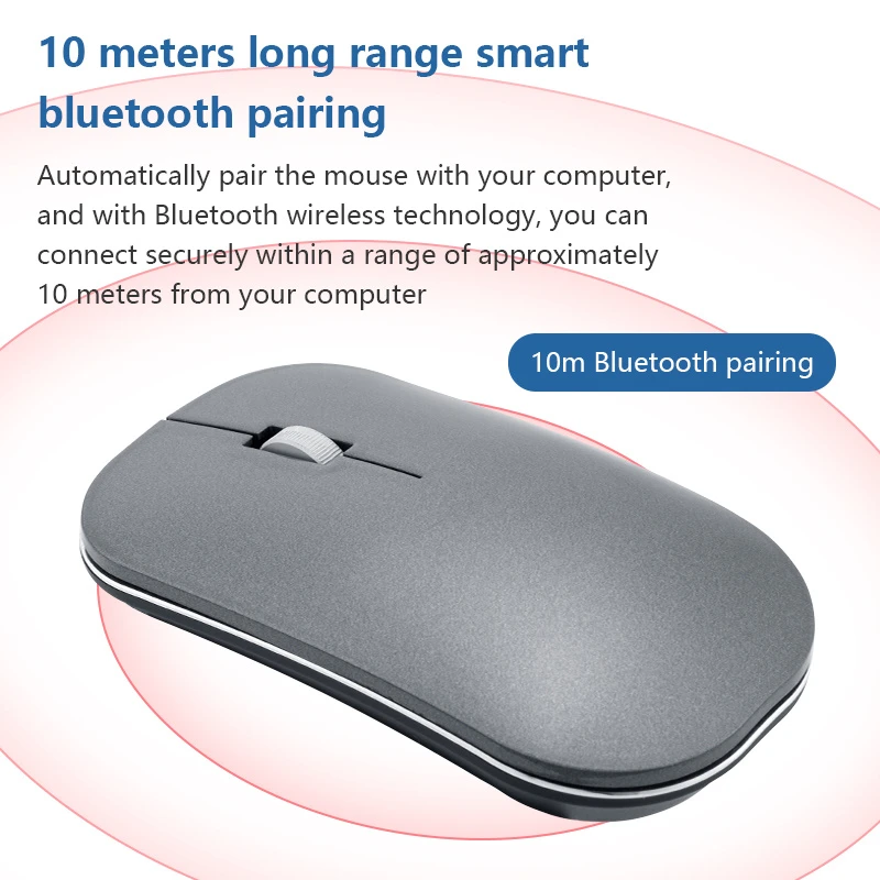 Rechargeable Mouse Dual Modes Bluetooth 2.4G USB Mute Wireless Mice for Computer Laptop Tablet MacBook