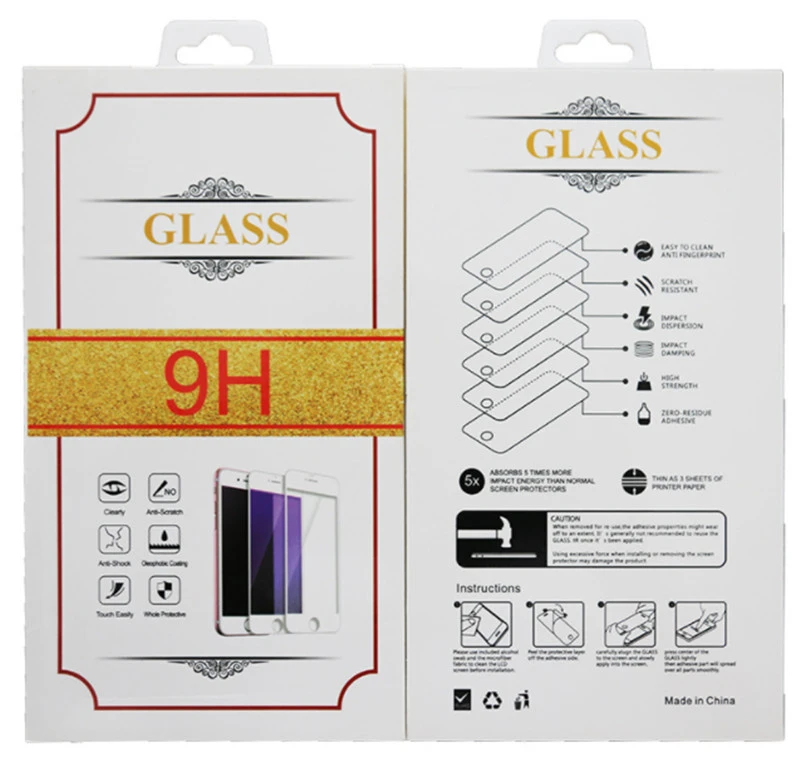 Retail Packaging Packing Box of Tempered Glass Screen Protectors