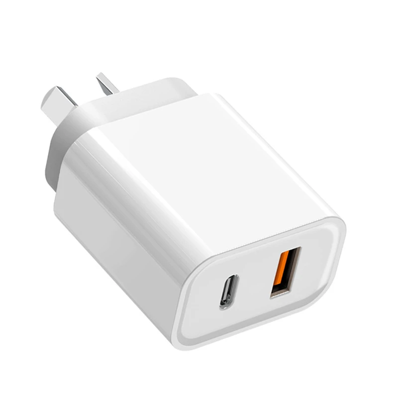 SAA Certification Au Plug Pd 20W Dual Port QC3.0 Super Fast Charging Charger for iPhone & Android Mobile Phone USB a C Chargers
