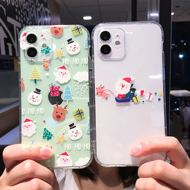 Santa Claus Gift Elements Apple 13PRO Phone Case iPhone11promax/Xr Transparent Anti-Dropphone Case