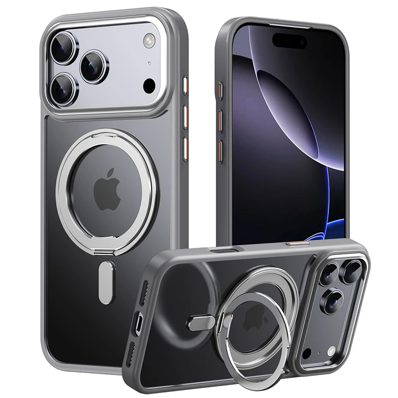 Shockproof 360 Degree Rotating Stand Magnetic Phone Case for iPhone 17 Air Compatible with Magsafe