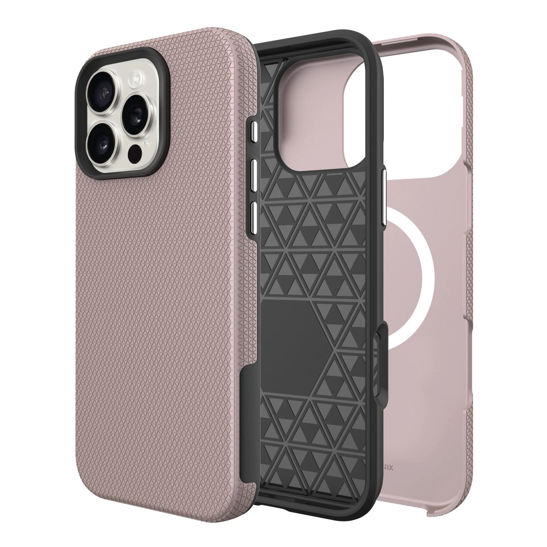 Shockproof Double Layers 2 in 1 TPU PC Triangle Pattern Mobile Phone Magsafe Case for iPhone 17 Air 16 Plus 15 14 13 12 PRO Max