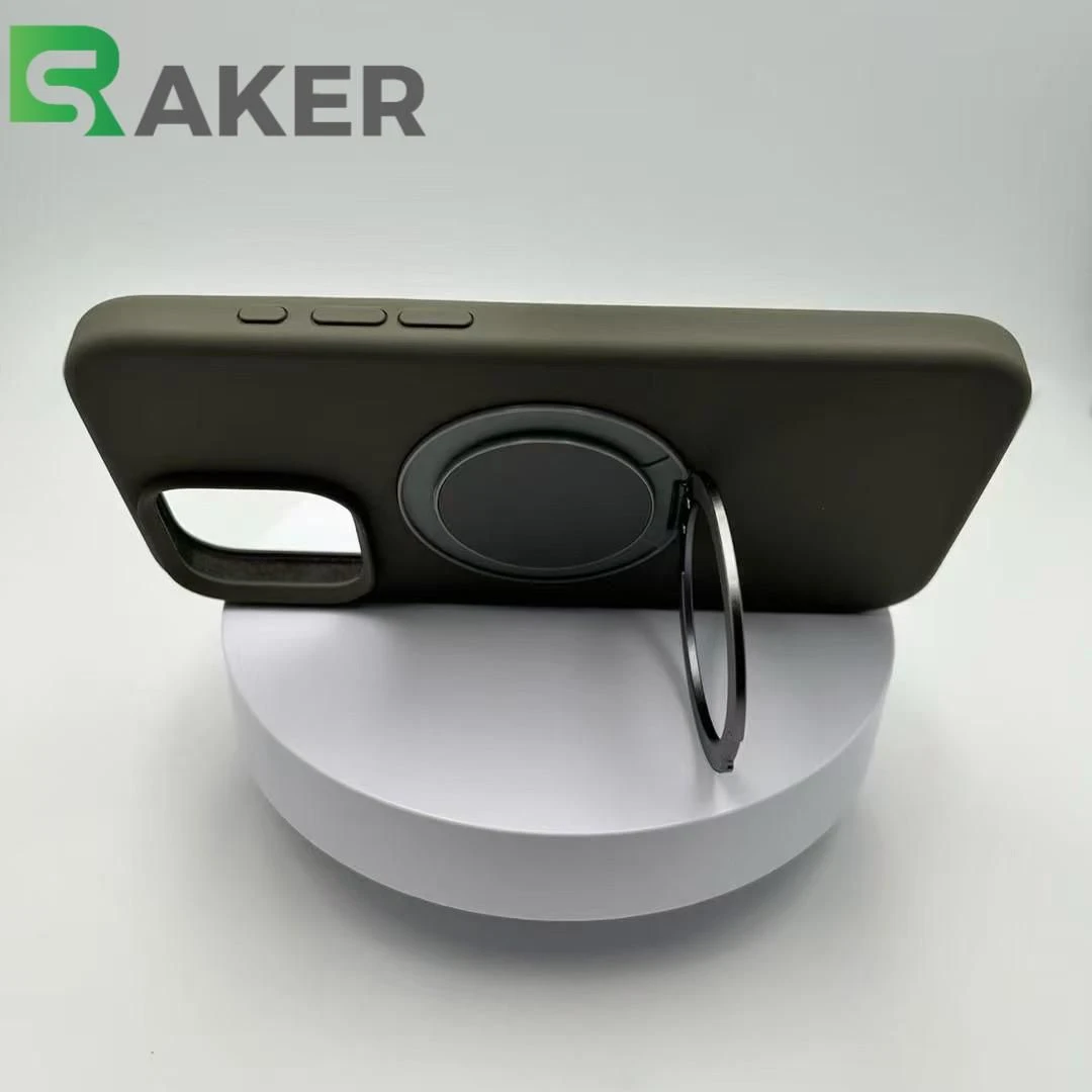 Shockproof Liquid Silicone Case with Magnetic Stand for iPhone 17 Air 16 15 14 PRO Max