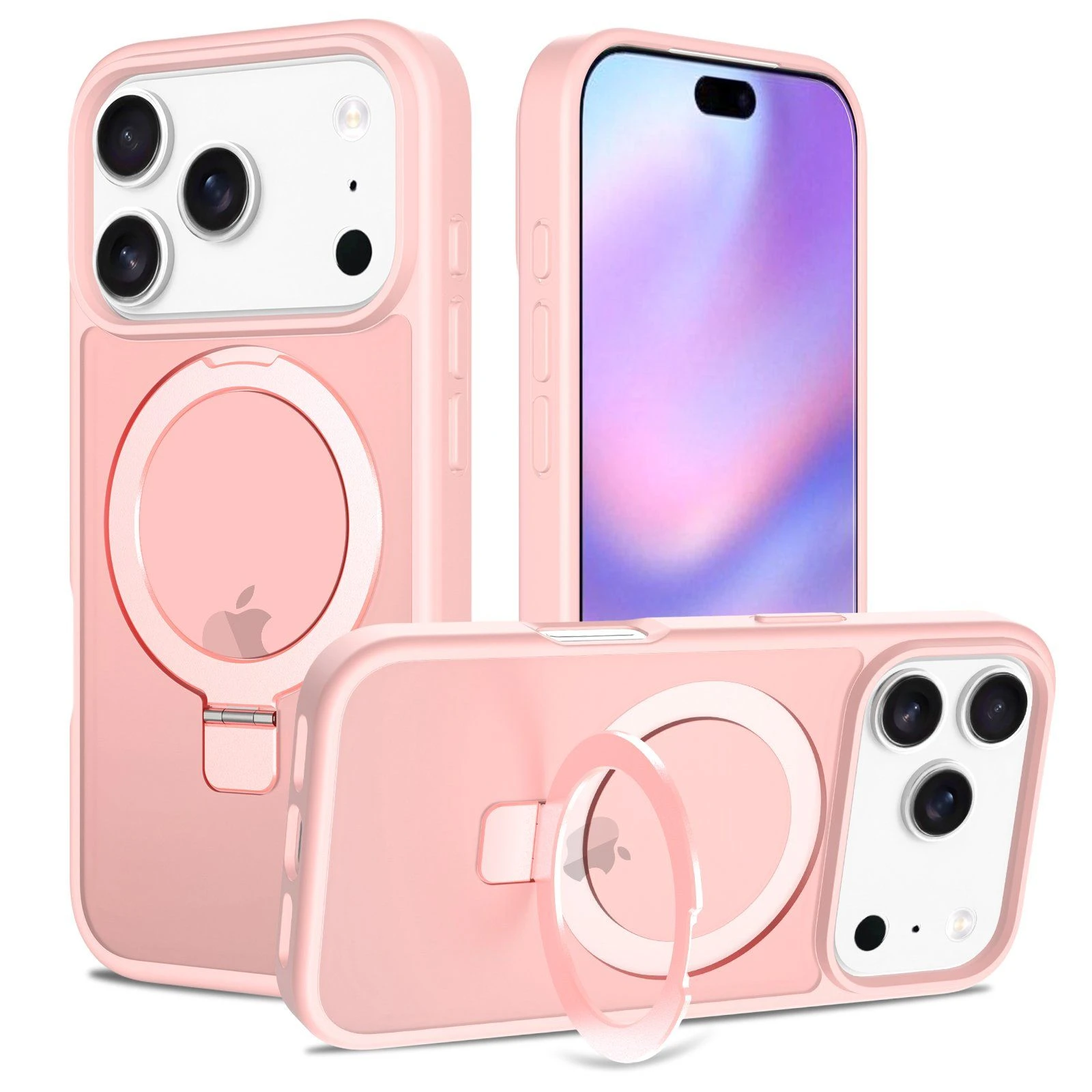Shockproof with Magsafe Charging Ring Stand Magnetic Phone Cover for iPhone 17 PRO
