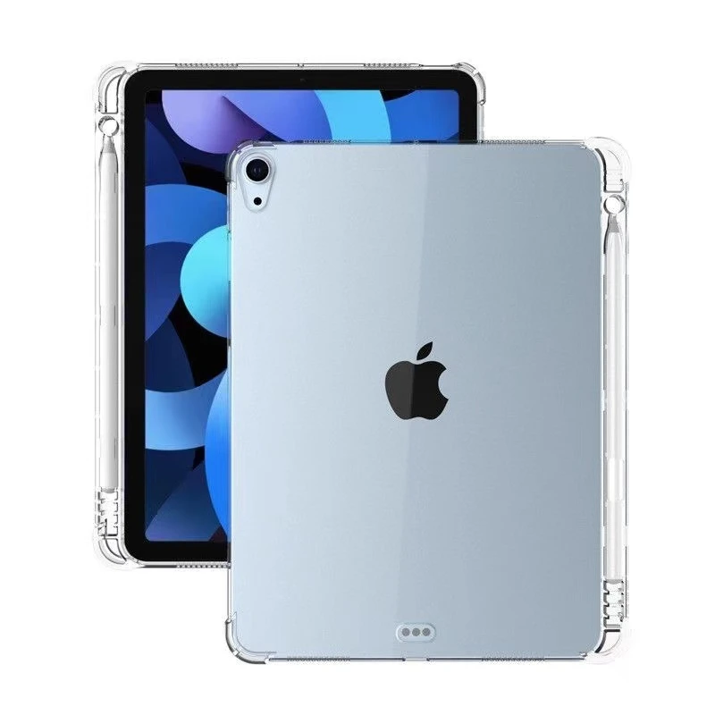 Shockproof with Pencil Holder Clear Flexible TPU Tablet Case for iPad/PRO 12 Inch 2022 4th Generation 3rd/2ND/1st Gen