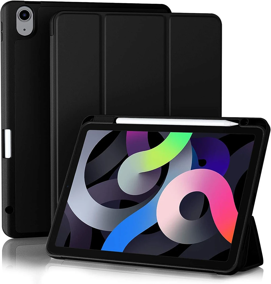 Shockproof with Pencil Holder Trifold Stand PU Leather Smart Tablet Case for iPad Air 11 Inch 2024