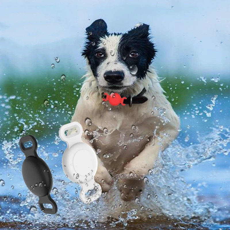 Silicone Compatible Dog Cat Strap Band Holder Anti-Lost Locator Airtag Pet Collar