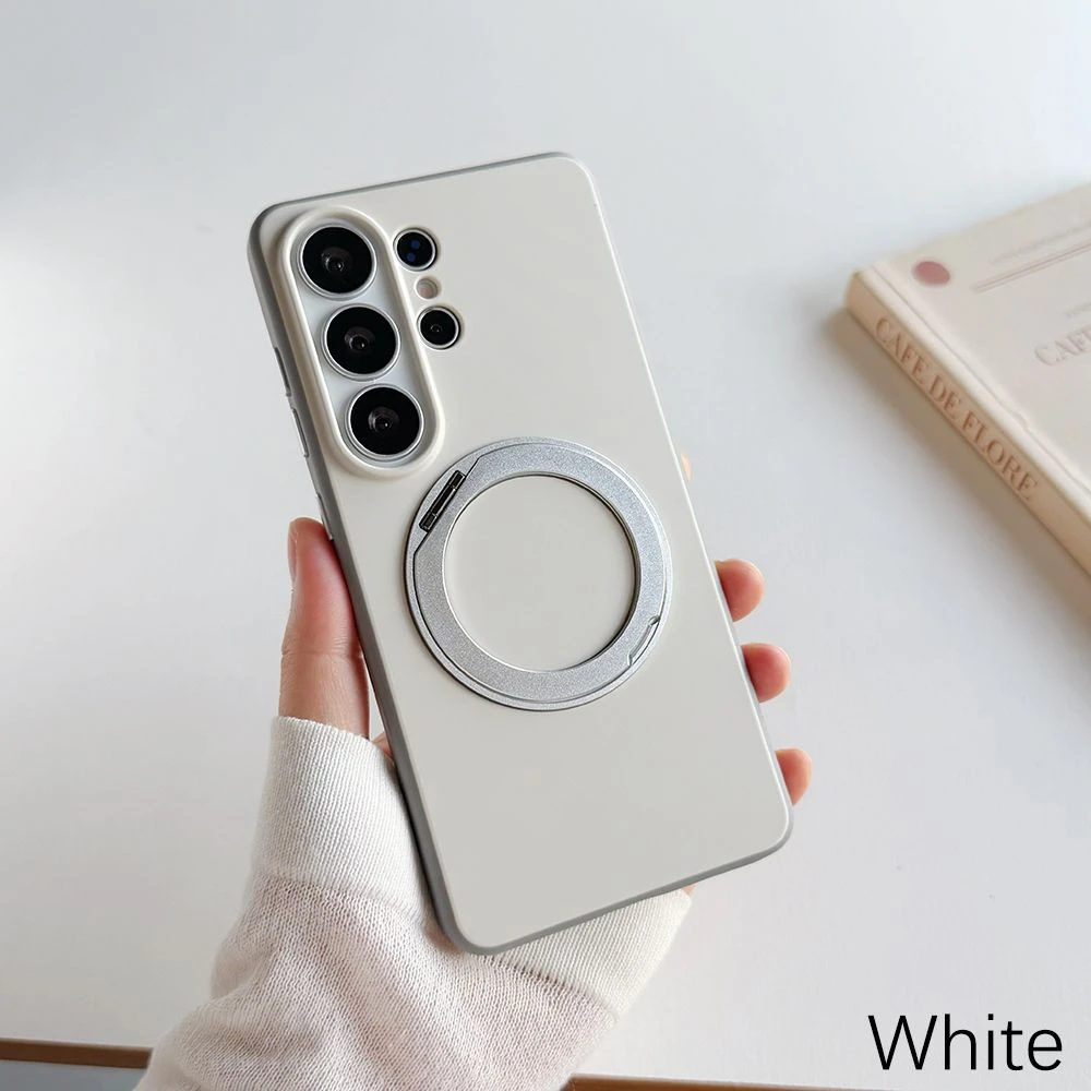 Skin Shockproof Wireless Charging Rotatable Ring Holder S24 25 26ultra PC+TPU Hybrid Material Mobile Phone Case