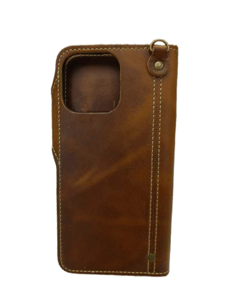 Sleek Personalized iPhone Case with Wild Horse Leather Design