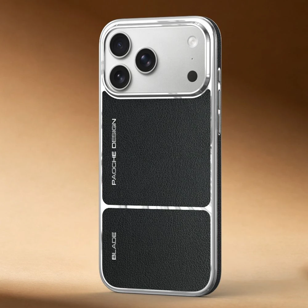 Slim Fit Leather Texture Phone Case with Raised Screen & Camera Protection, Anti-Slip
