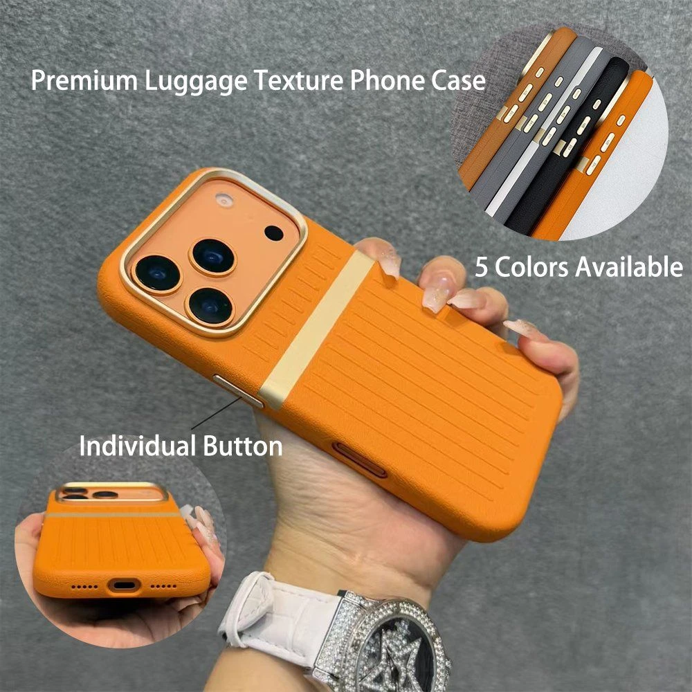 Smartphone Case Mobile Phone Accessories Wireless Charging Iphon Luggage Texture Leather Phone Case for IP11-17 Series