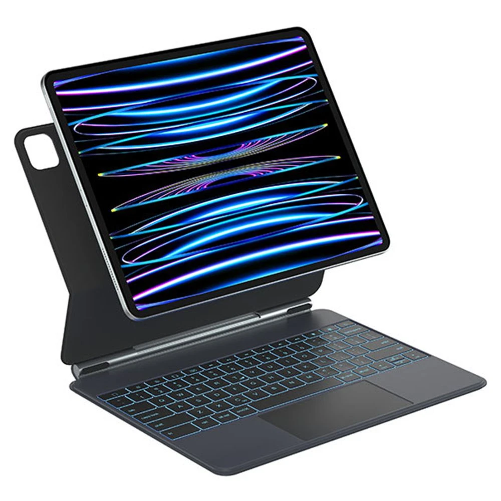 Sp02 Bluetooth Keyboard for iPad Air 13 (2024) / iPad PRO 12.9 (2022) / (2021) / (2020) / (2018) Magnetic Touchpad Keyboard with Tablet Case