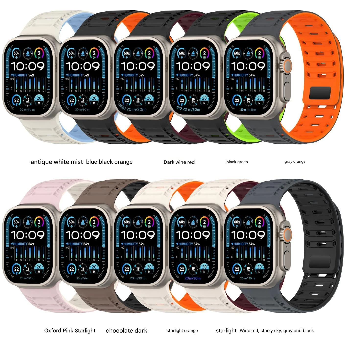 Suitable for Apple Watch10/Ultra2/Se2 Pangolin Silicone Magnetic Dual Color Strap