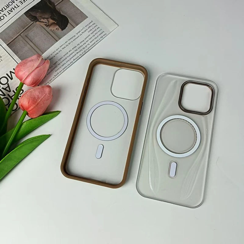 Super Dual Magnetic Back Shell Crystal Clear with Magsafe Charging Phone Case for iPhone 16 PRO Max/15 PRO Max