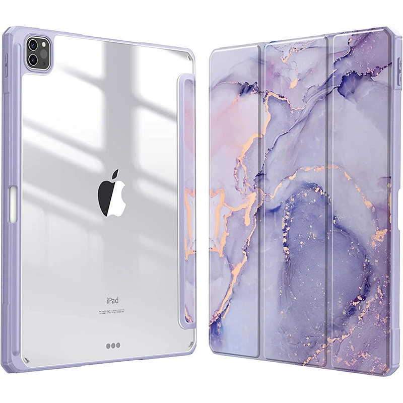 Tablet Case Three Fold Shockproof Full PU Leather PC Protective Case for Ipadpro13/2024