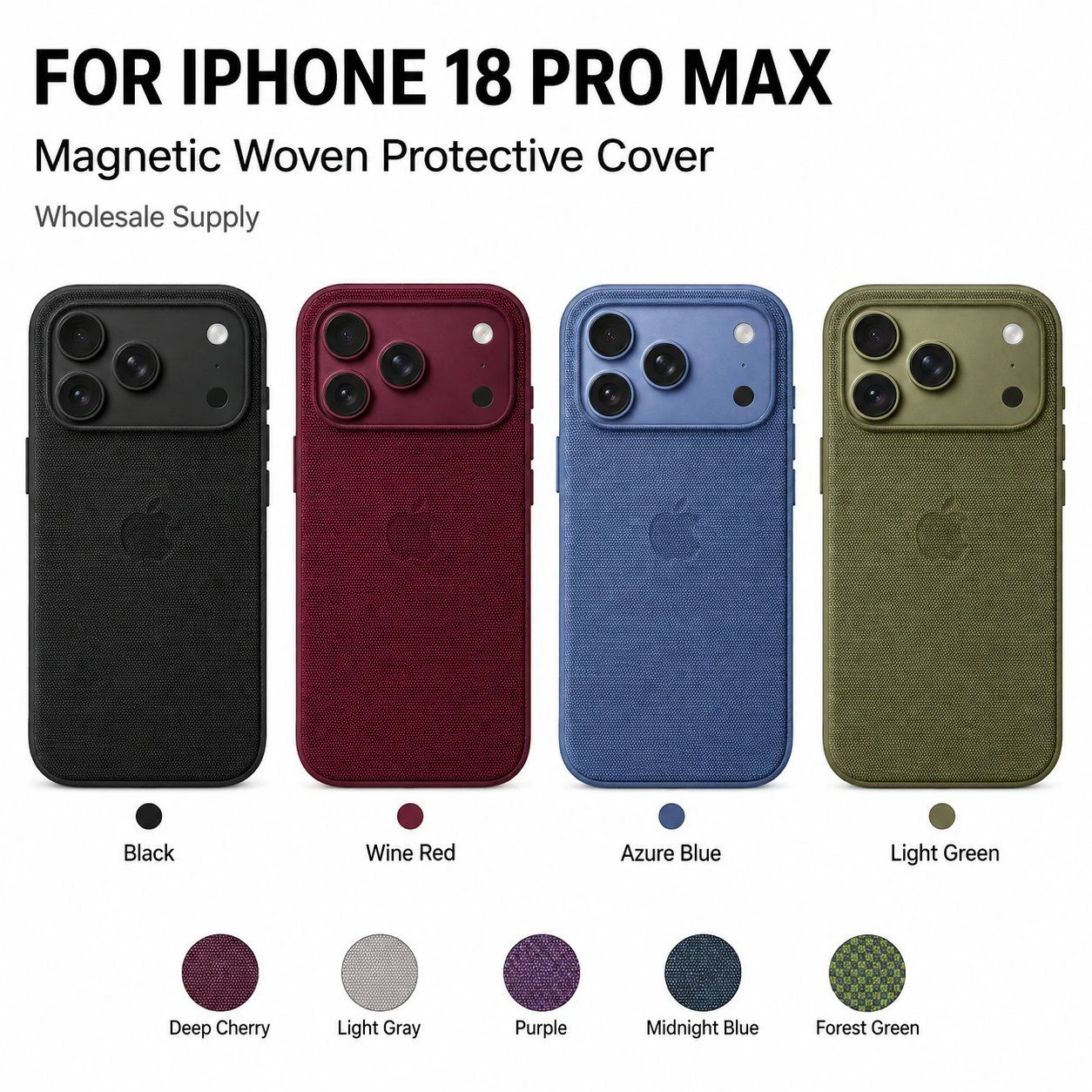 Tech Woven Magnetic Case for iPhone 16 17 18 PRO Max Mobile Phone Protection