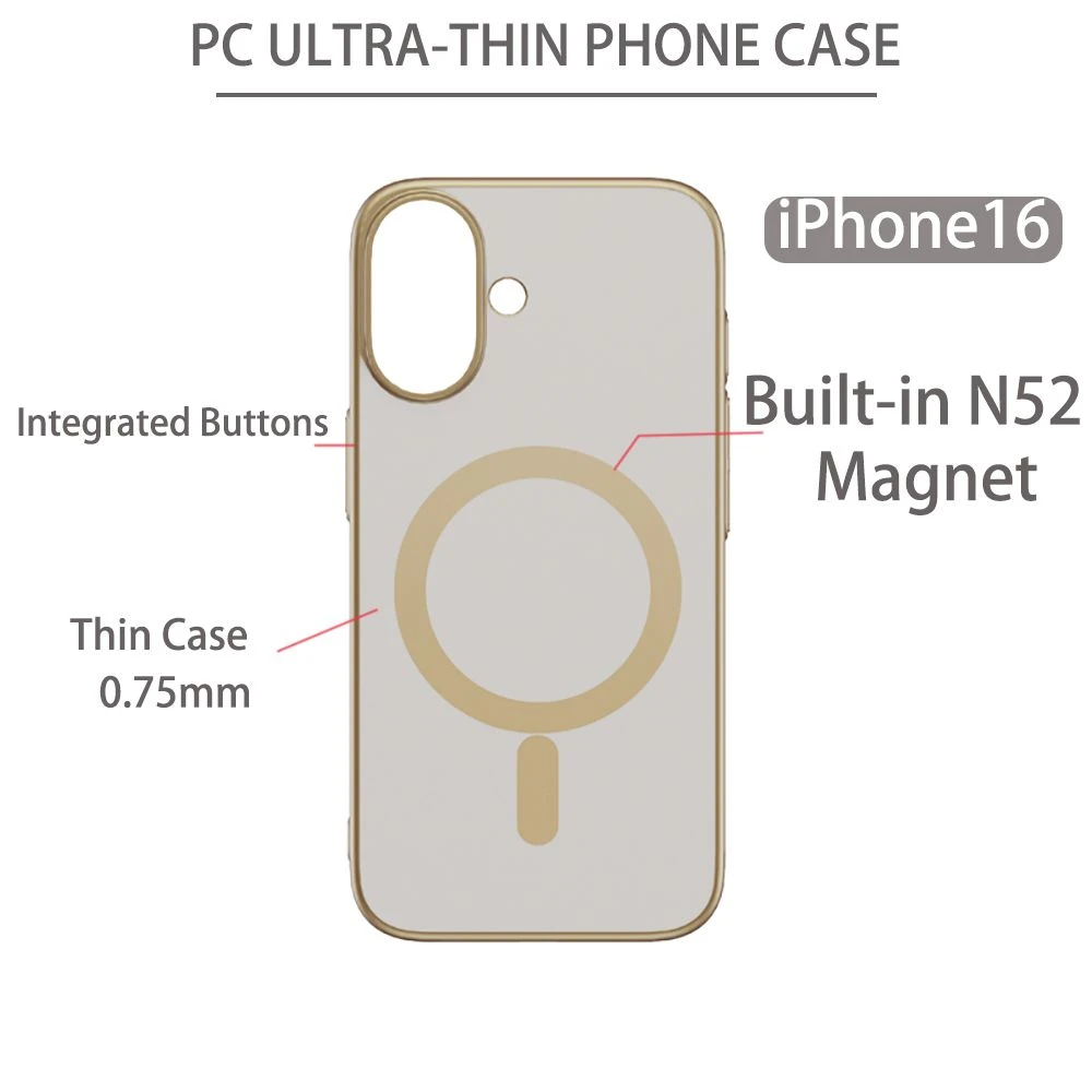 Thin Anti-Fingerprint Cell Phone Accessory Carcasas De Celulares PC Magsafe Case for IP 15 16