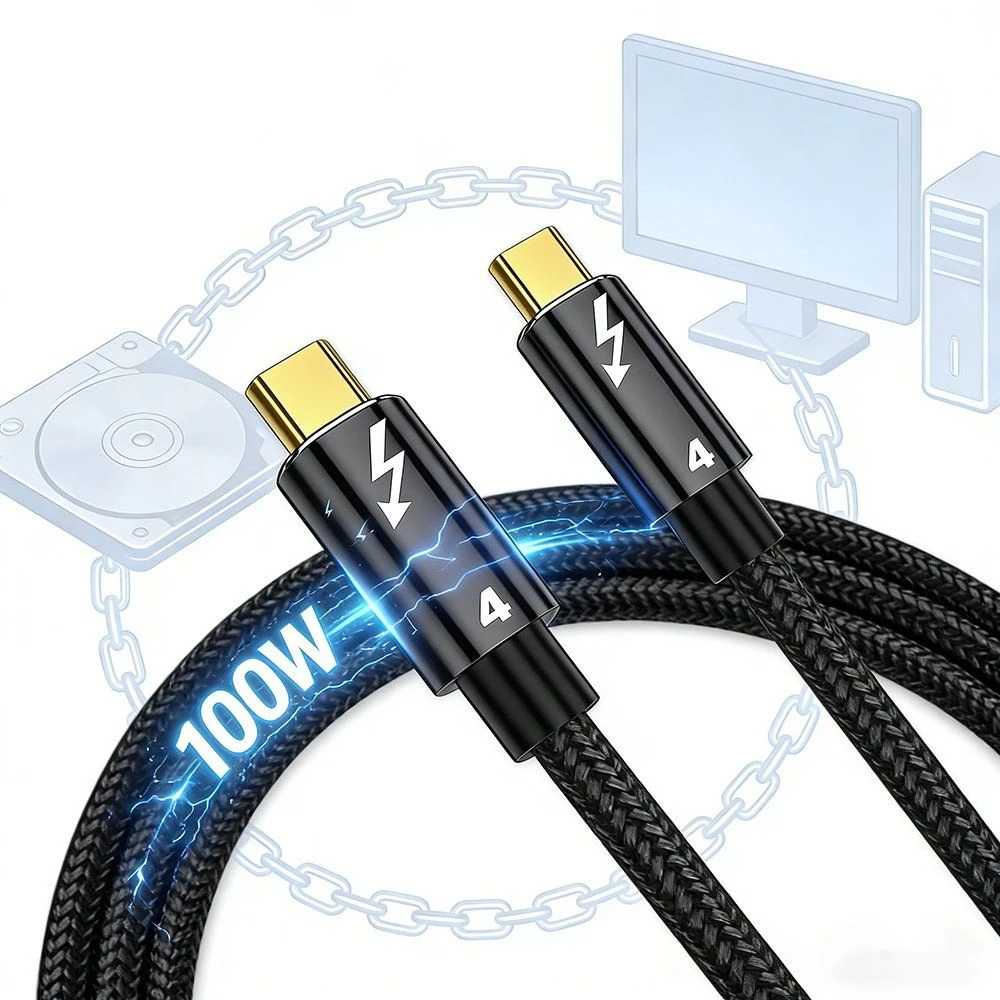 Thunderbolt 4 USB4 High Performance Cable, 40gbps Data Transfer Rate, 240W Pd Flash Charging Supporting Pd 2.0/3.0/QC2.0/3.0/4.0, 8K@60Hz HD Display, Multi-Scre