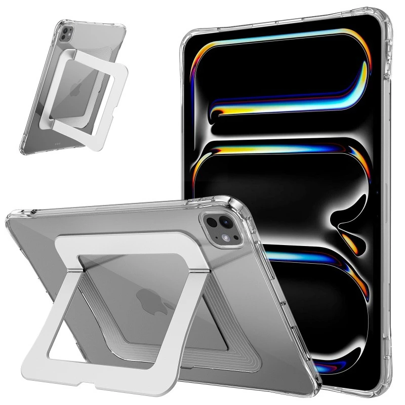 Transparent PC Back Cover Shockproof Aluminum Stand Tablet Case for iPad Air 4/Air 5