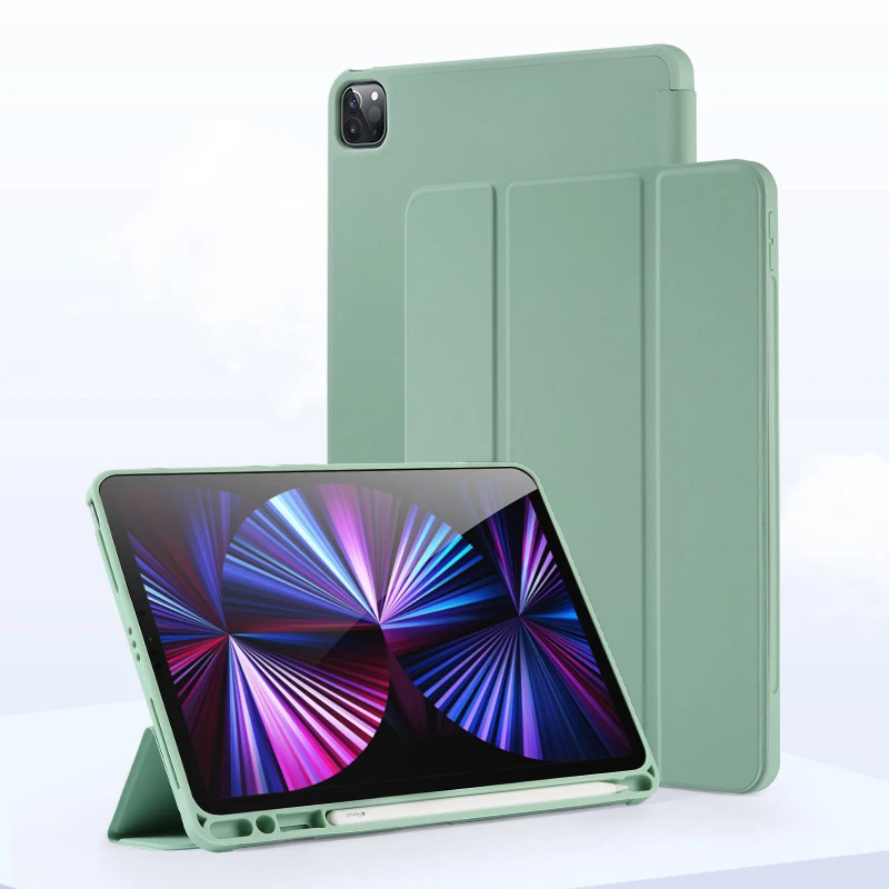 Tri-Fold Stand Tablet Smart Folio Liquid Silicone Leather Case Cover for iPad A16 iPad10 iPad11 iPad 10 iPad 11 10.9 Inch with Pen Slot