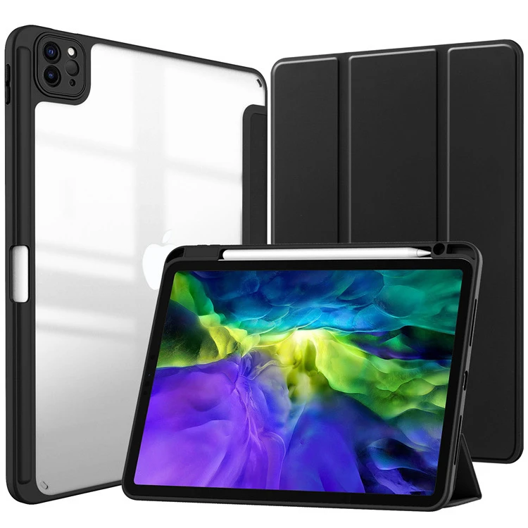 Trifold Shockproof Clear Transparent Back Shell Smart Protective Cover for iPad Air 3 10.5 2019 for iPad PRO 10.5 2017