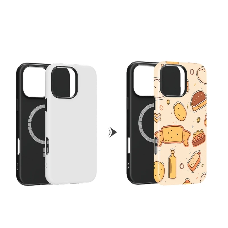 Tuoli 2-in-1 Double Magnetic DIY Plastic TPU UV Printable Back Shell Case Cover Blank 3D Sublimation for Mobile Phones