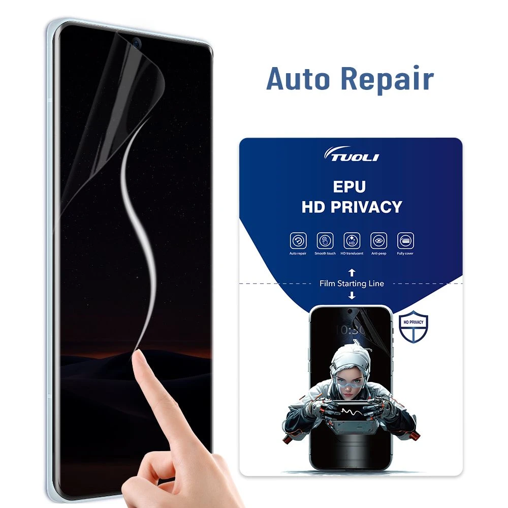 Tuoli Custom Logo Epu Flexible Hydrogel Micas Pelicula Hidrogel Anti-Espion Mobile Phone Best Privacy Glass Screen Protector Films for iPhone Samsung
