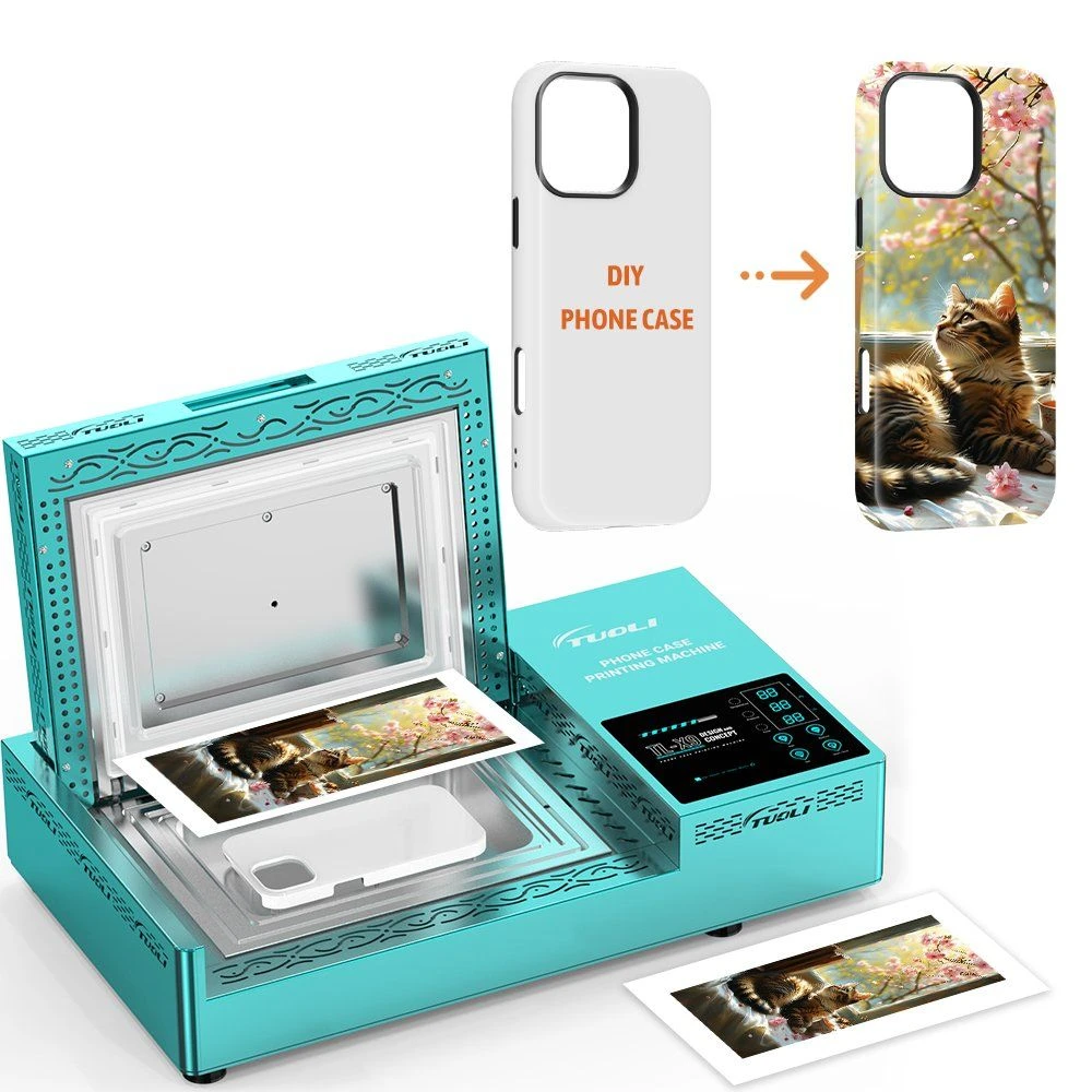 Tuoli DIY Printed Headphone Earphone Universal Customized Luxury Mobile Cell Phone Case Cover Blank 3D Sublimation Heat Press Machine for iPhone Samsung