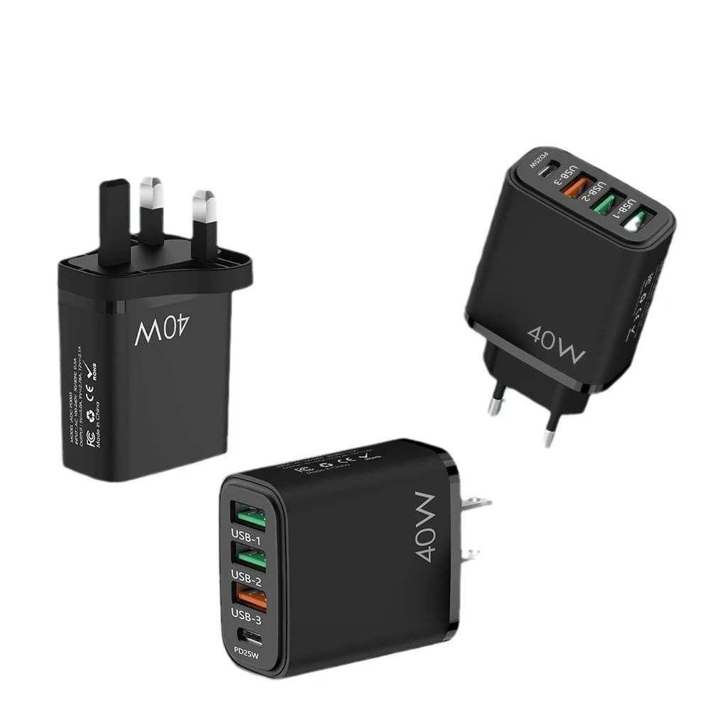 USB Charger for Mobile Phone 40W Multi-Port Fast Charging Head