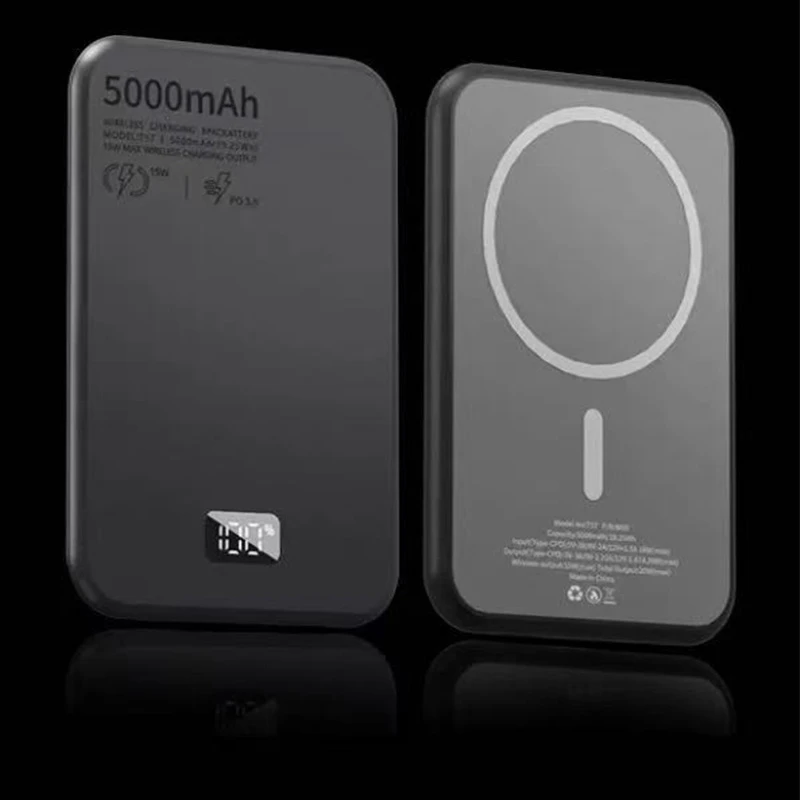 Ultra Thin Magnetic Fast Charging Wireless Magsafe 10000mAh Mini Portable Power Bank for Android iPhone 15 14 Batterie Externe Charger