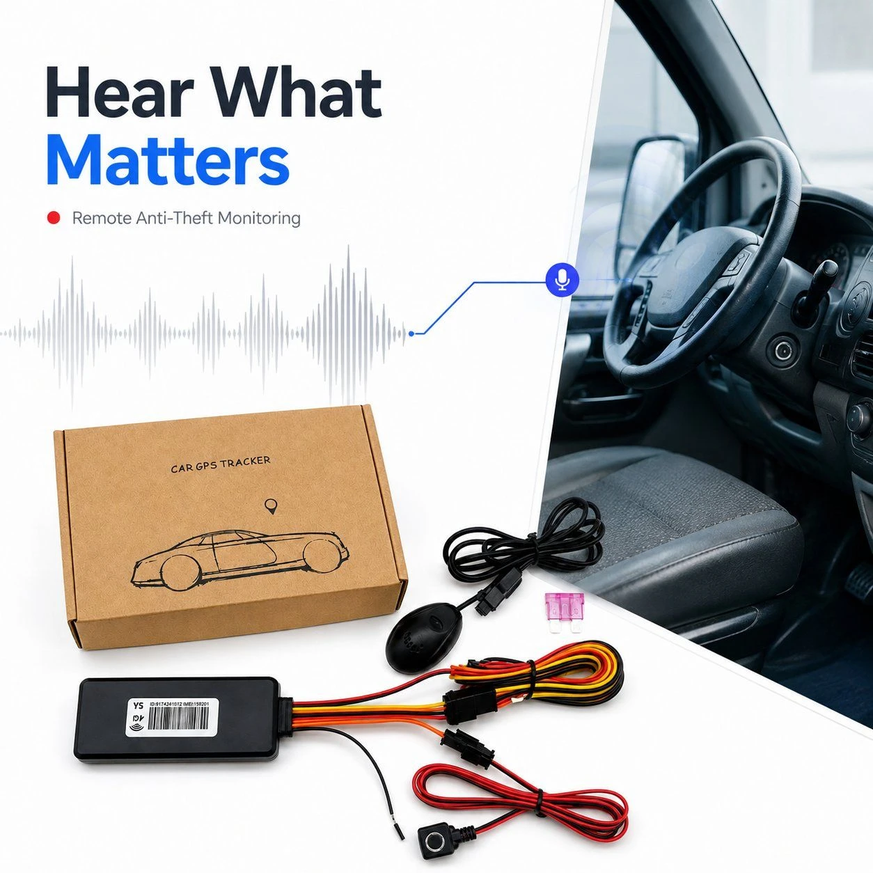 Vehicle GPS Tracker 4G Network Real Time Location Acc Detection Security System