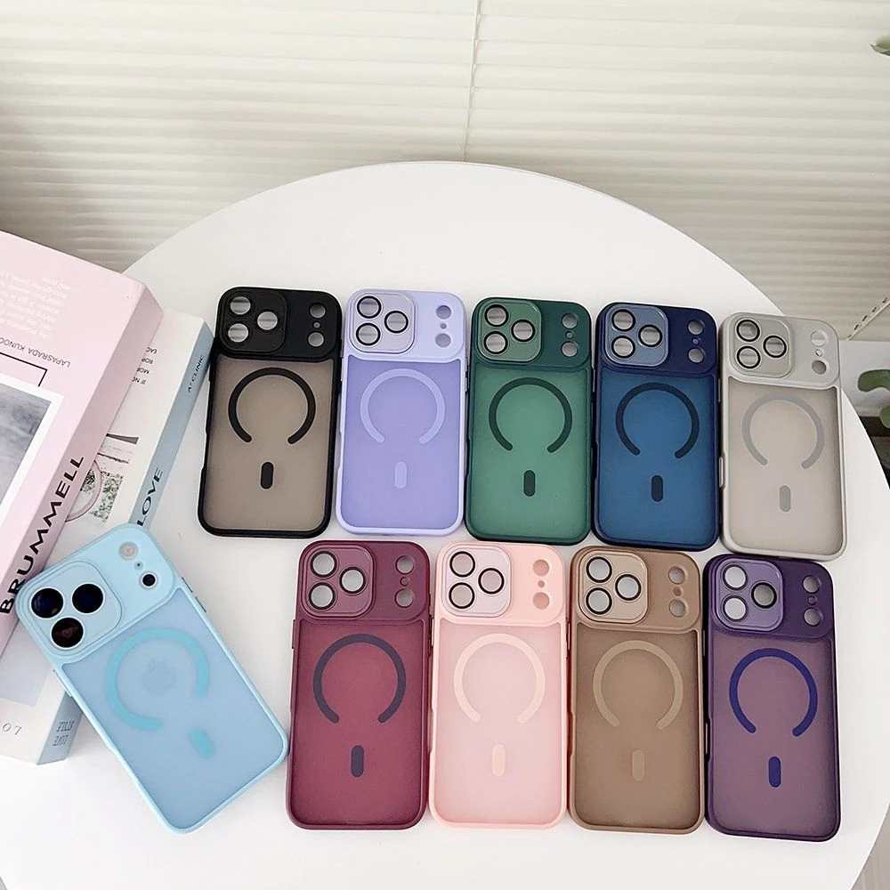Wholesale 2 in 1 Frosted Skin Touch PC TPU Colorful Magnetic Translucent Phone Case for iPhone 14 13 15 16 17 PRO Max Phone Case Cover