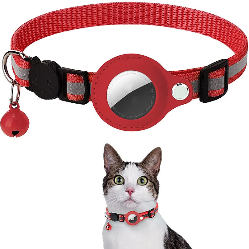 Wholesale Adjustable Pet Accessories Travel Outdoor Reflective Collar Airtag Pet Collar