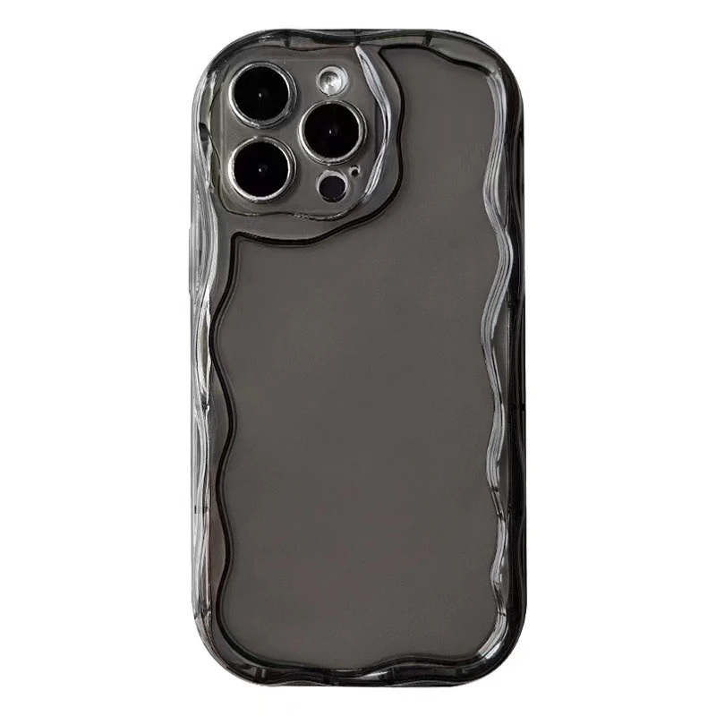 Wholesale Hot Selling Wave Cream Shell Soft TPU Transparent Phone Case for iPhone 14 15 16 PRO Max 17air Back Cover Accessories