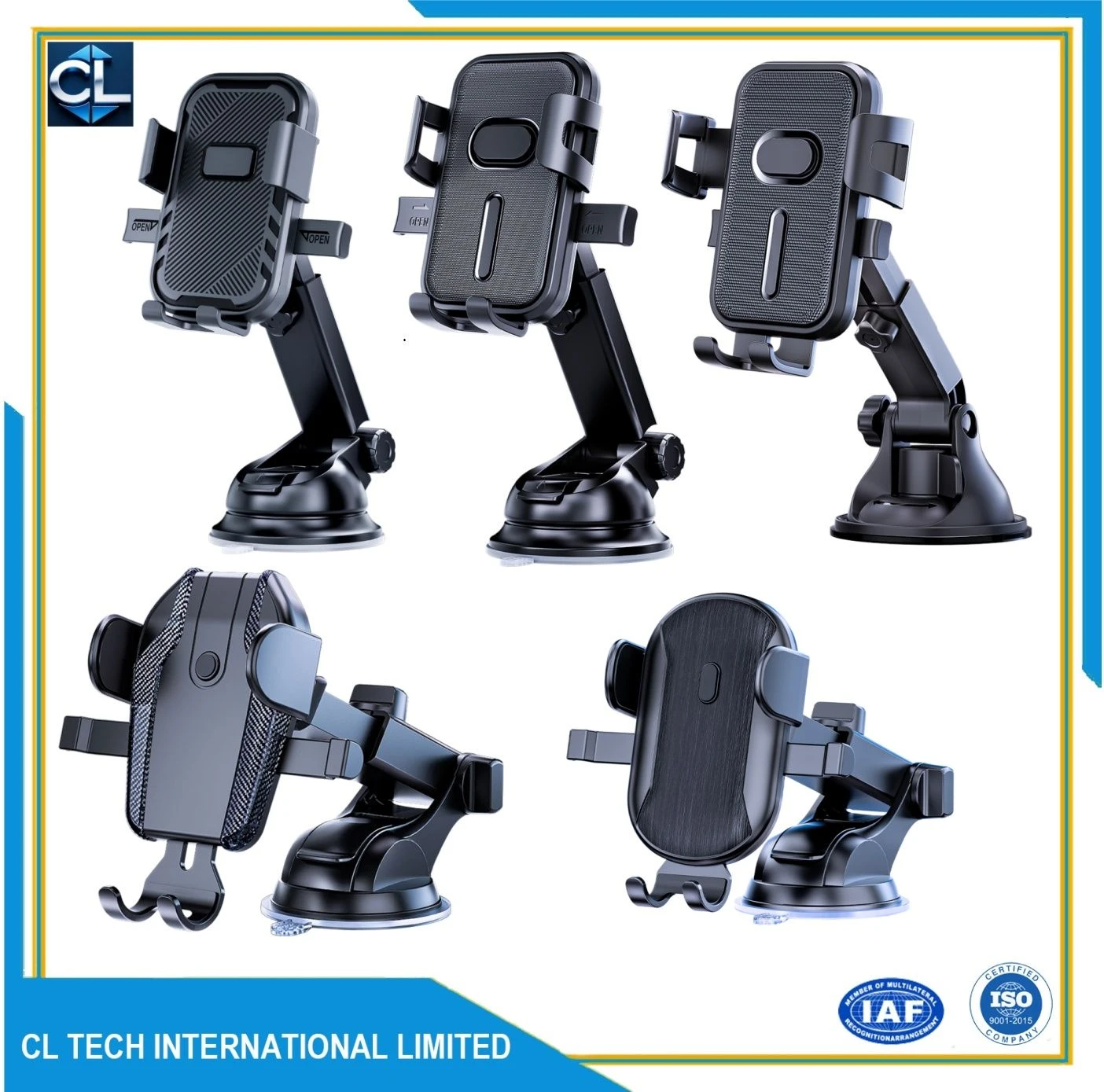 Wholesale ODM Long Arm Suction Cup Car Phone Mount, Anti Vibration 360 Rotatable Cell Phone Mount for Windshield Dashboard, Bulk Supply for Vehicle Navigation