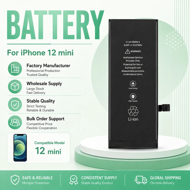 Wholesale OEM ODM Compact High Capacity iPhone Battery for iPhone 12 Mini 16 PRO Max 14 Plus Se2