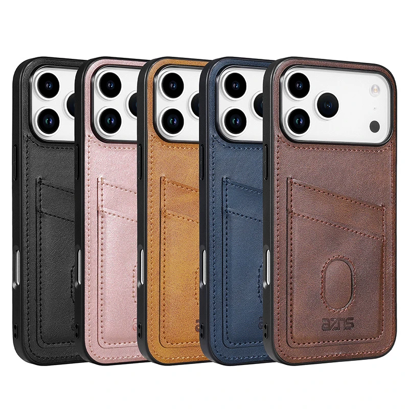 Wholesale Retro Leather Back Wallet Card Case Phone Cover for iPhone Samsung Factory Supplier